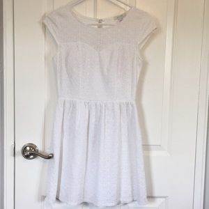 Delia’s White Floral Eyelet Dress